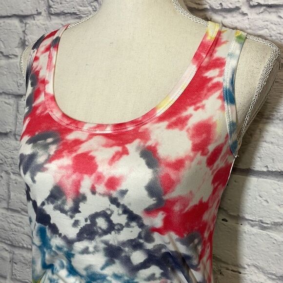 WAREHOUSE One Tie Dye Side Ruched Tank Size Extra Small - Picture 4 of 12